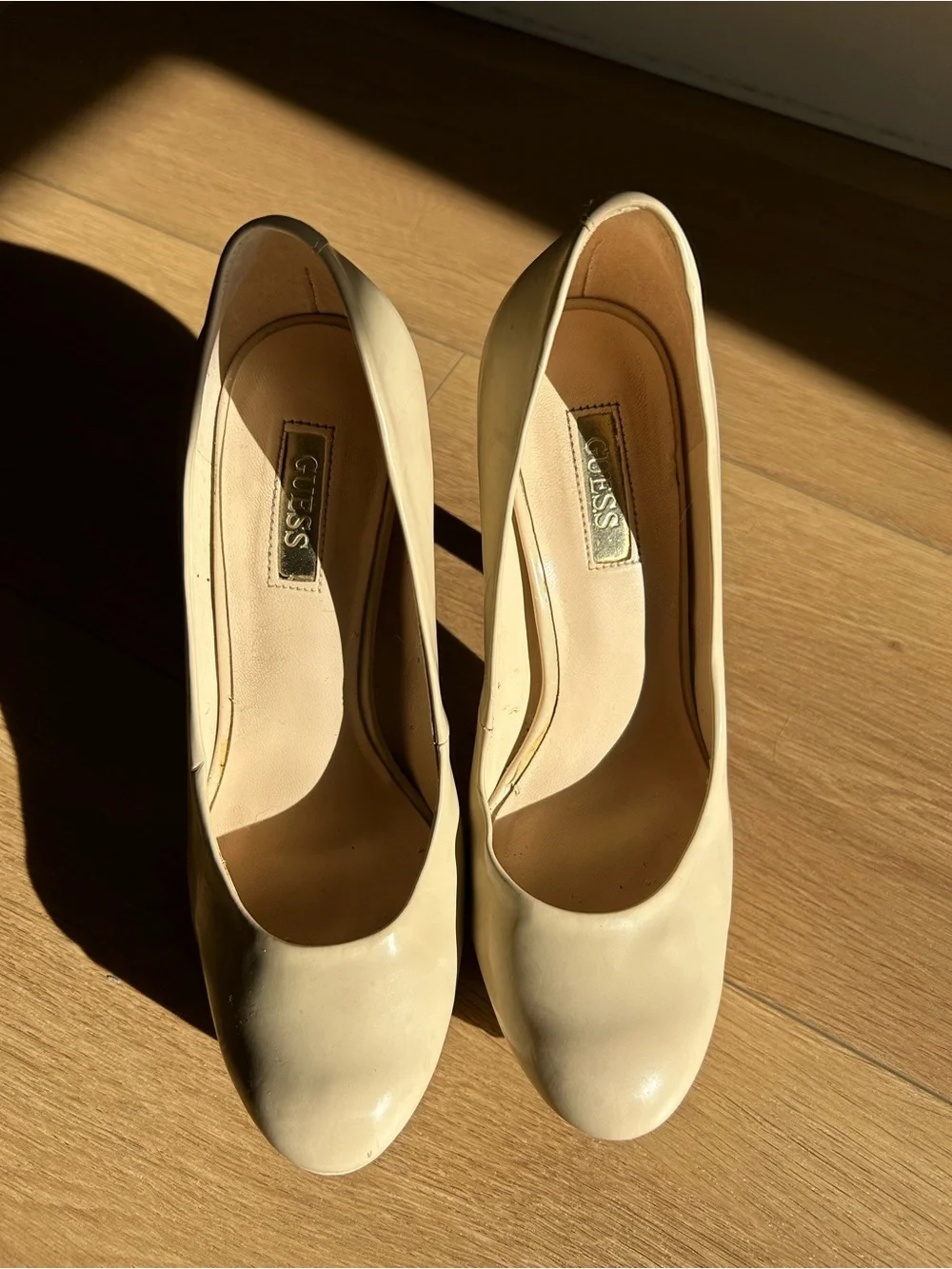 Guess Cream Platform Pumps - Women's High Heel Shoes